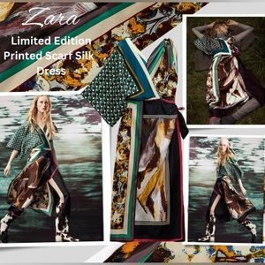 Zara Limited Edition Printed Silk Scarf Dress